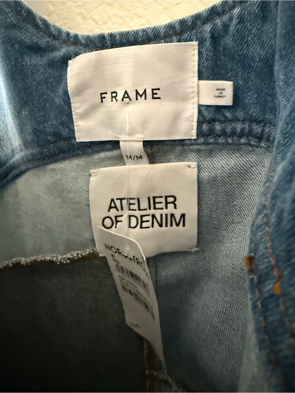 FRAME Patchwork Denim Mini Skirt - Light and Dark Blue - Picture 6 of 7